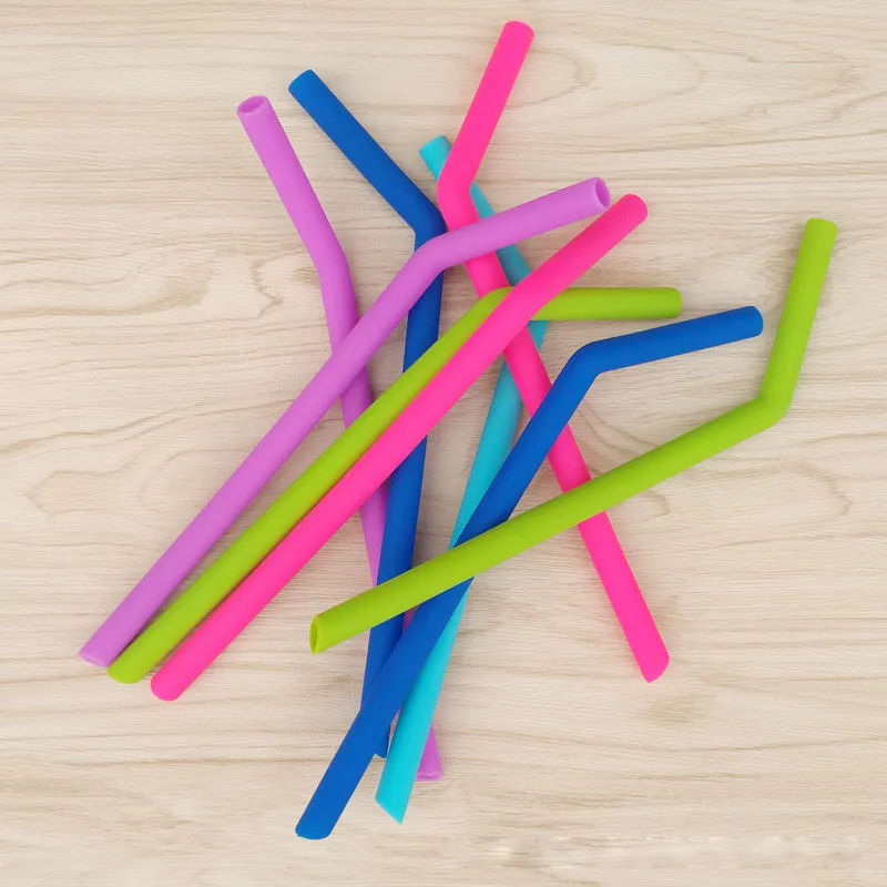 Hot ! Colored Food Grade Silicone Straw for 30oz cup Silica Gel Drinking Straw with brush 