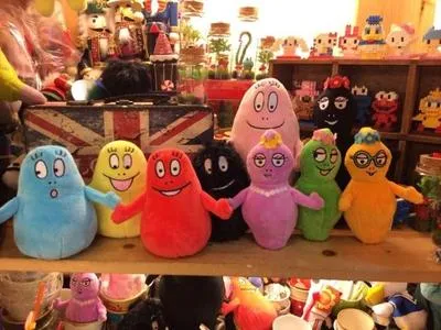 BARBAPAPA lot peluches Barbabébés nom BARBOUILLE noir & BARBALALA orange BD film