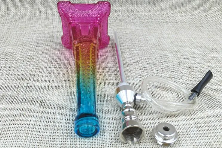 Groothandel gratis verzending ----- 2016 Nieuwe Eiffeltoren Art Glass Filter Hookah / Glas Bong, Hoge 21cm, Kleur Willekeurige levering