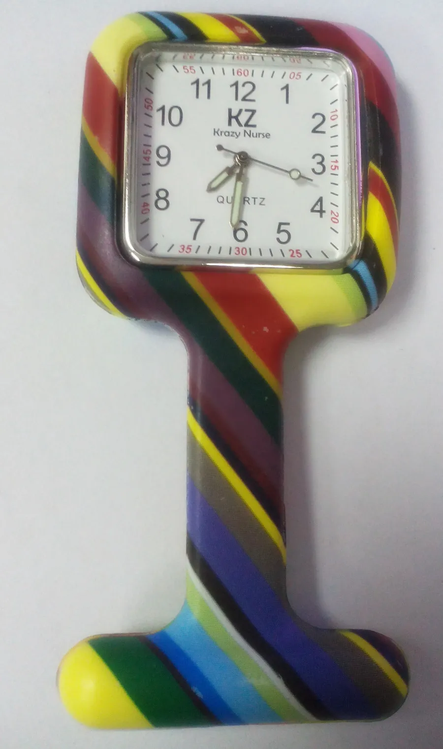 Partihandel / Square Färgglada Tryck Silikon Sjuksköterska Klockficka Klockor Doktor FOB Quartz Watch Kids Present Klockor NW017