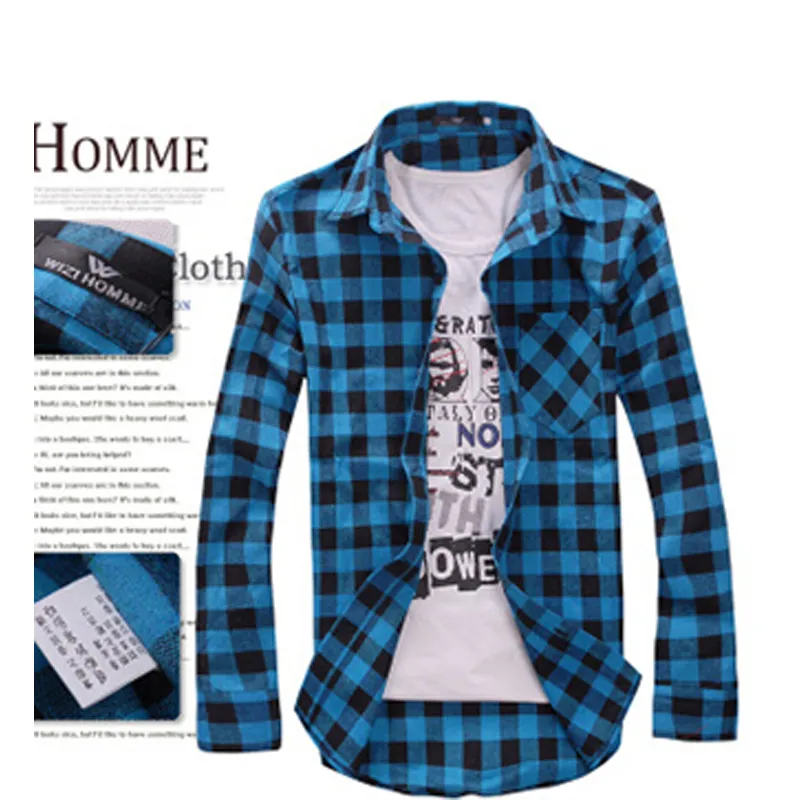 Cały całe nowe mody Mężczyzn Koszulki Plaid Causal Causal Flannel Flannel Wysokiej jakości męskie ubrania Camisas DL1649245M