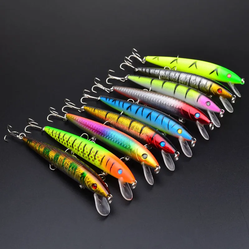 Drag Minnow Swimbait Fishing Lure with 3 hooks 12cm 13 8g Bass Crank Bait Freshwater Crankbait233T