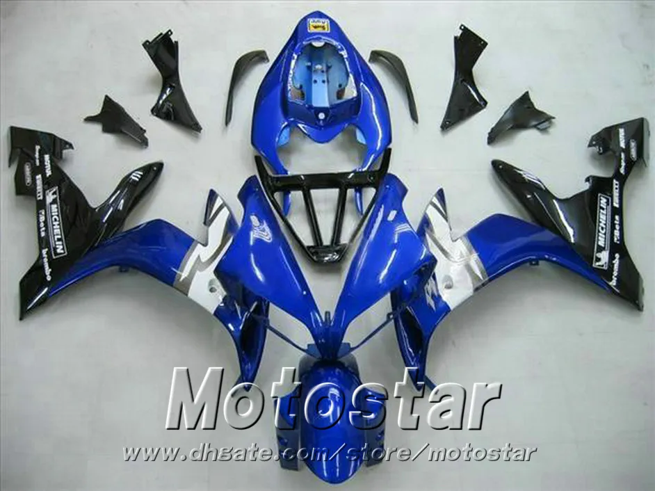 Moulage par injection livraison gratuite kit de carénage ABS pour YAMAHA 2004-2006 YZF R1 yzf-r1 04 05 06 ensemble de carénages bleu blanc noir YQ18