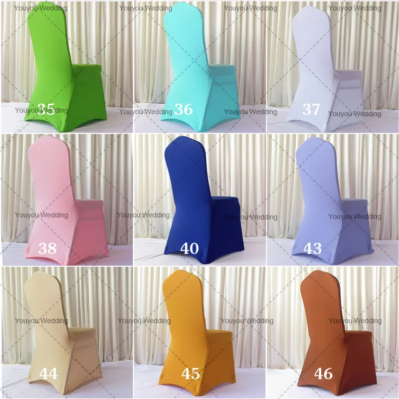 MOQ Mixed Color Spandex Banquet Chair Cover For Wedding Use