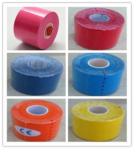 Nieuwe aankomst 5 cm x 5m Nieuwe Kinesiologie Kinesio Roll Katoenen Elastische Kleefstof Spiersport Tape Bandage Physio Strain Letsel Support