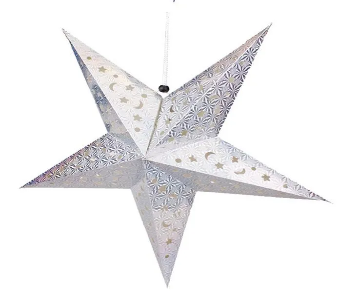 11.8-43.3 Inch Stereo Double Laser Christmas Decorations Kleurrijke vouwende Paper Star Hanging Lobby van Stars Gratis verzending CS02