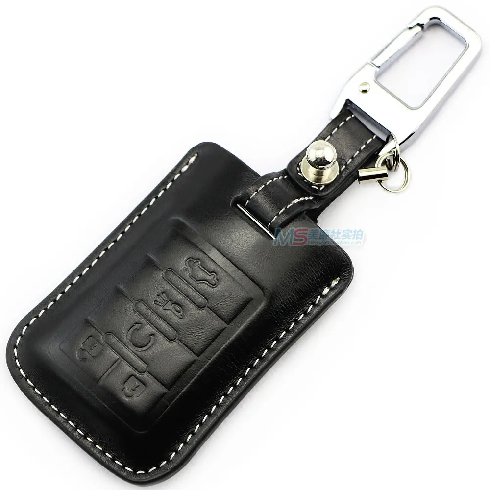 Funda de cuero genuino para llave de coche para Cadillac SLS SRX XLR ESCALADE CTS COUPE XTS ATS Sevilla llavero sin llave