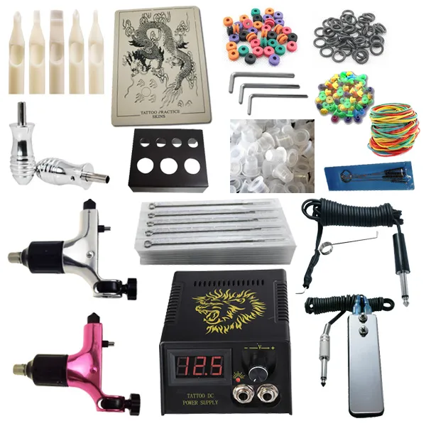 Top Tattoo Kit 2 Spektra halo Rotary Machine Armas Power Supply Agulhas Apertos Dicas Kits de Tatuagem RK2-4