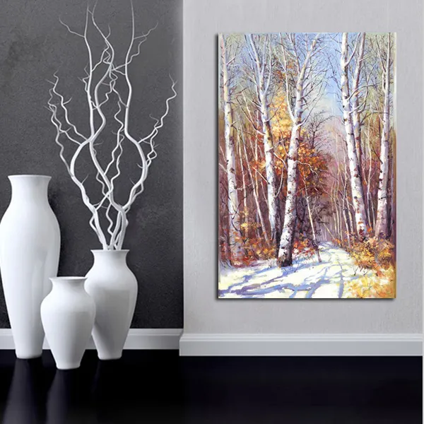 Peinture à l'huile abstraite de paysage de bois, impression HD, moderne et Simple, images d'art mural, décoration de maison, hôtel