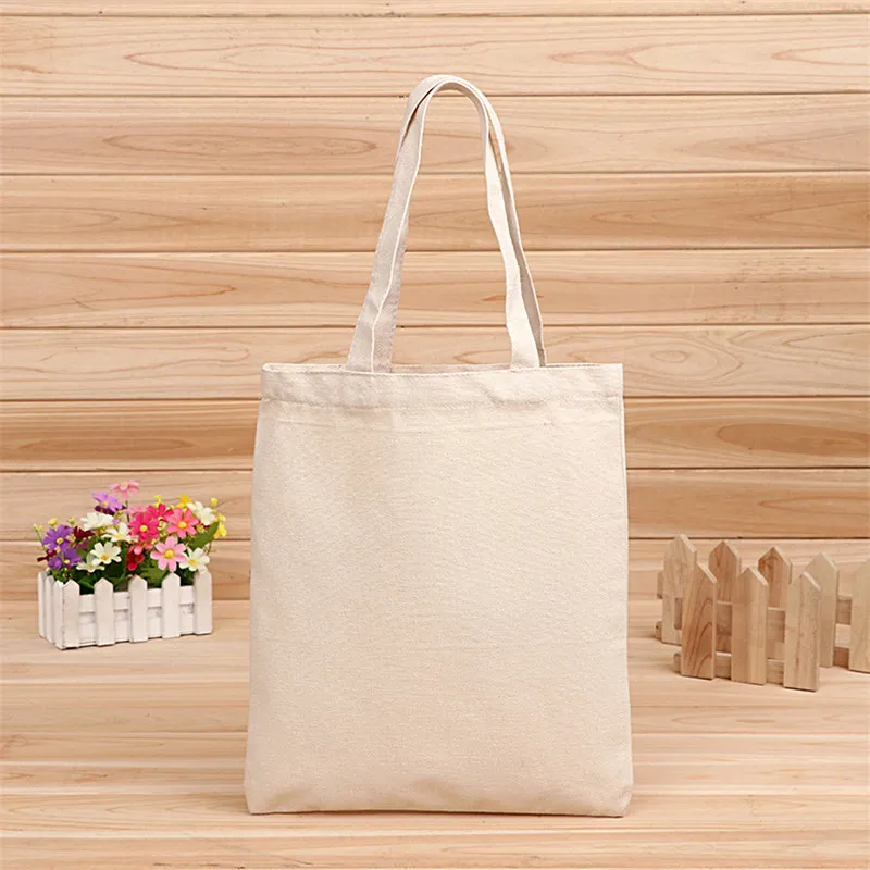 Padrão em branco Sacos de Compras de Lona Eco Reutilizável Dobrável Ombro Bolsa Tote Tote de Algodão Por Atacado Personalizado LZ0650