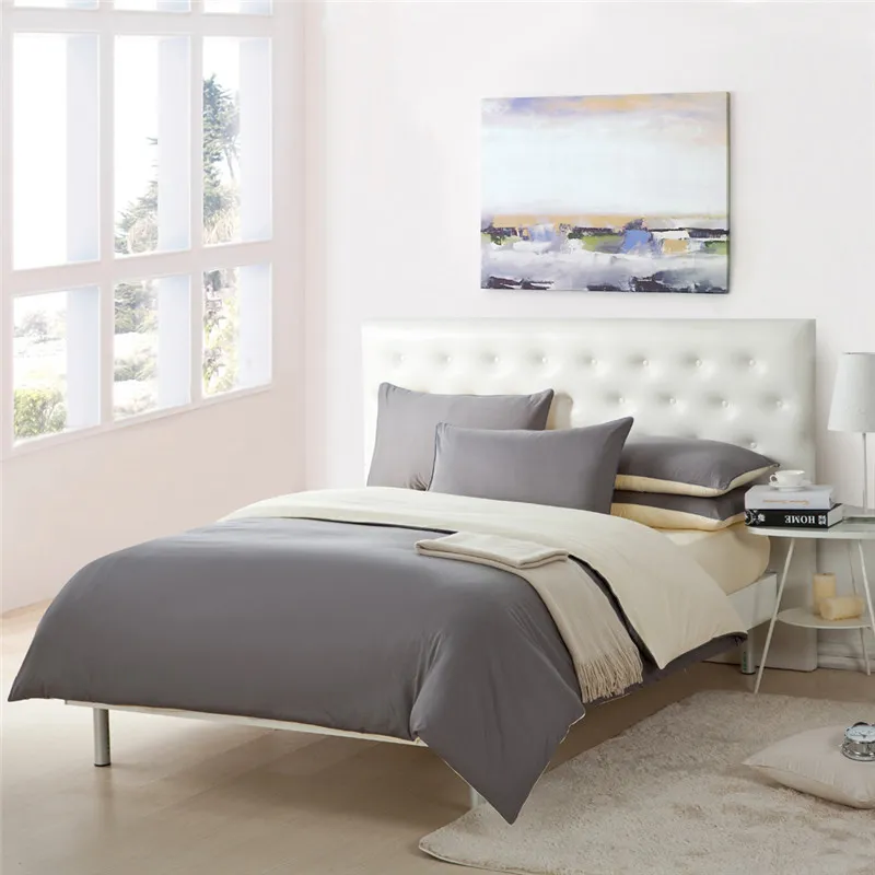 2015 New Grey & Pale Yellow 300 TC 100% Organic Cotton Bedding