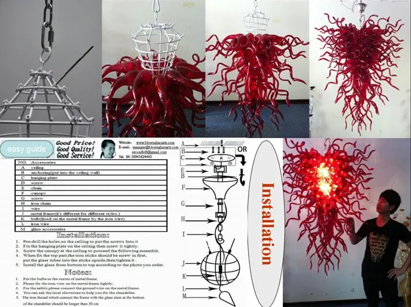 100% usta dmuchanie CE ul borokrzemian szkło Murano Dale Chihuly Art Niesamowite ręcznie dmuchane szklane oświetlenie