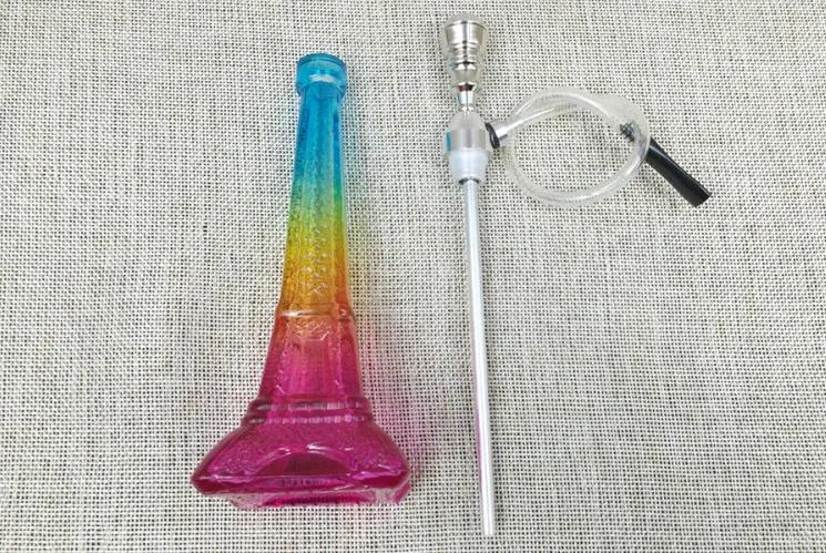 Groothandel gratis verzending ----- 2016 Nieuwe Eiffeltoren Art Glass Filter Hookah / Glas Bong, Hoge 21cm, Kleur Willekeurige levering