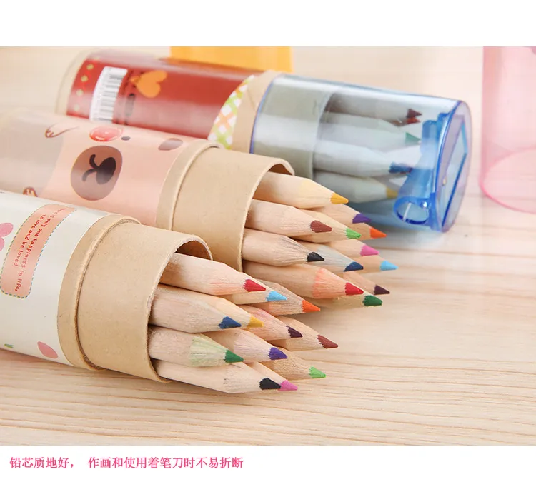 Nouveaux crayons chauds 12 couleurs crayon cadeau de noël/cadeau fournitures scolaires cadeau pour enfants peinture livraison gratuite