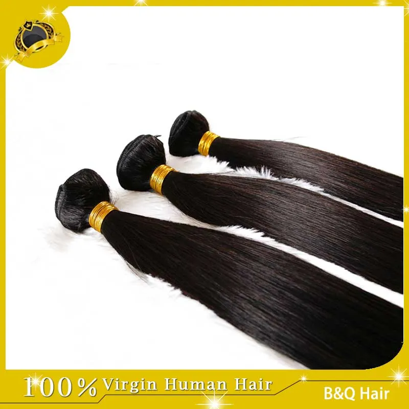 9A Extensiones de cabello indio peruano malasio brasileño del cabello humano de la Virgen 34 pedazos / porción del pelo recto brasileño Trama doble Natura9127422