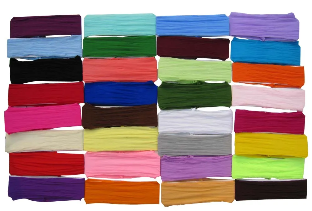 120pcs / lot 2.5 '' Nylon Headband Baby Hair Bands 32Color för ditt valfria frakt