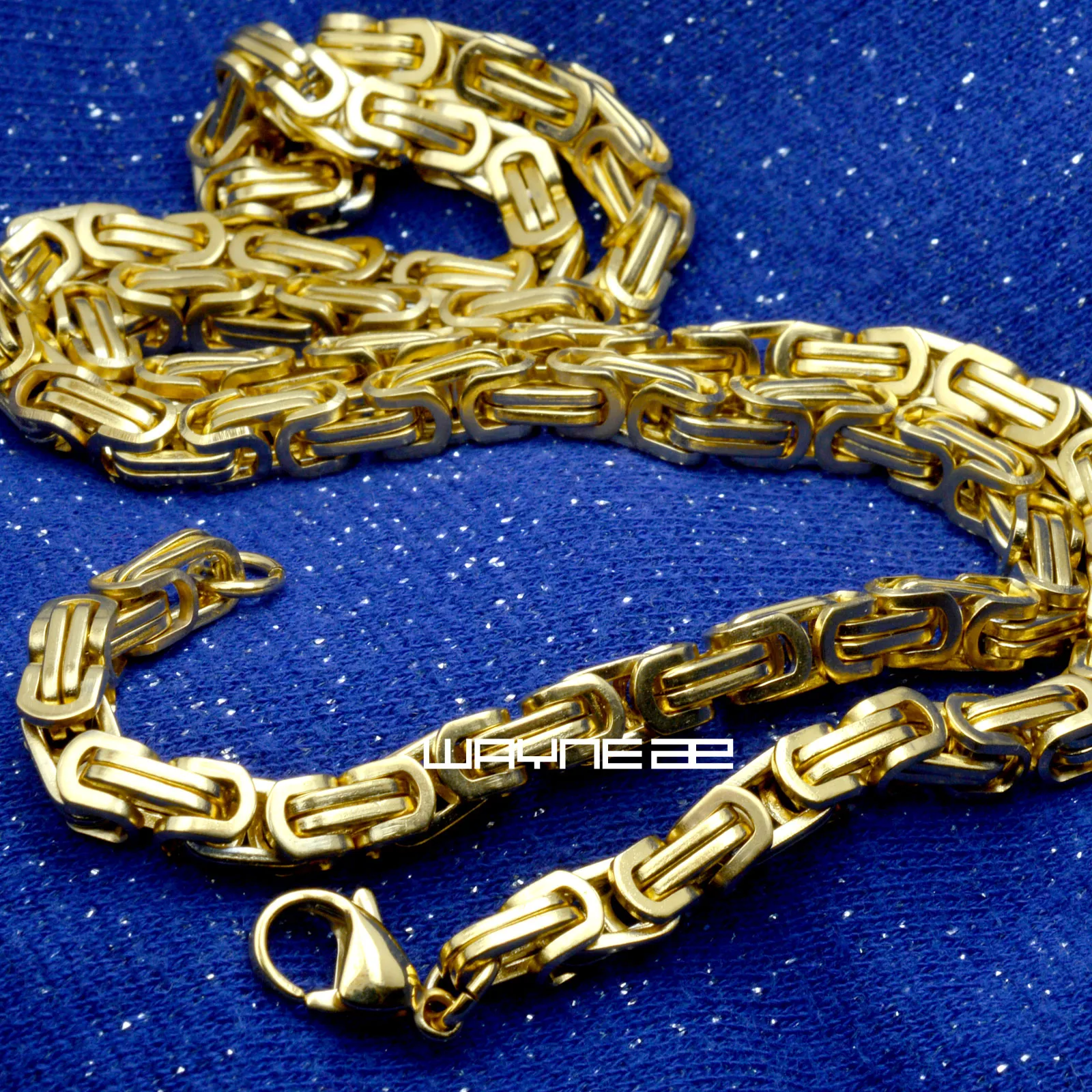 N311-HEAL GOLD TONE 60см, длина 70 см мужчин Женщины твердые звена ожерелье цепь 6 мм W