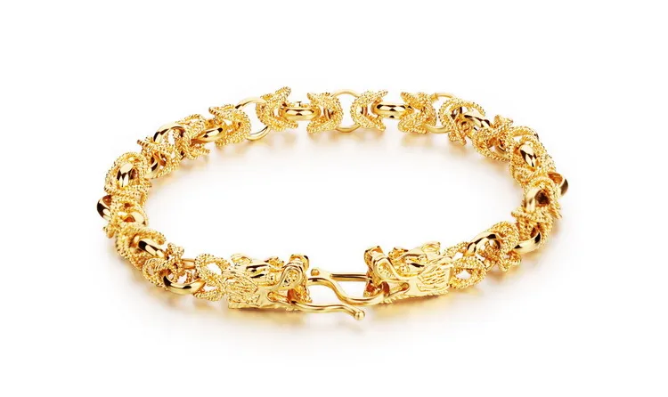 Top Quality Heavy Mens 18k Yellow Gold Filled hommes chaîne collier et bracelet 600cm, 8mm 54g Bijoux de mode bijoux de mariage