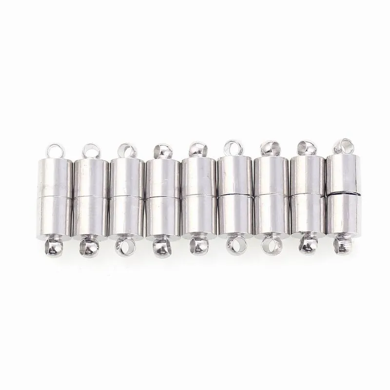 5 * 16.5mm Hål Silverpläterade Runda Magnetiska Clasps För Smycken Handgjorda DIY Magnet Knapp Pärlor Kontakter Fynd Partihandel