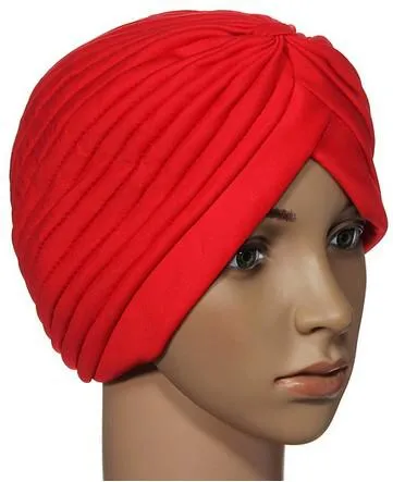 신축성있는 Turban 헤드 랩 밴드 수면 모자 Chemo Bandana Hijab Pleated Cap 큰 새틴 보닛 터번