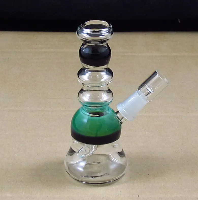 två funktioner 4 tums mini glas dab oljeriggar bubbler bong vattenrör 10mm WYK-003MINI bärbar lätt att bära med