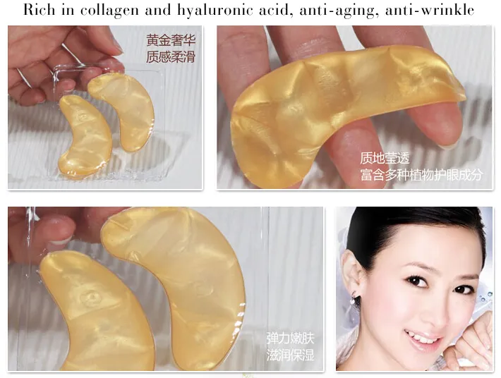 5000 Pack Hot Brand New Crystal Collagen Gold Powder Eye Mask Crystal Eye Mask Ögon Masker Gratis Snabb Frakt