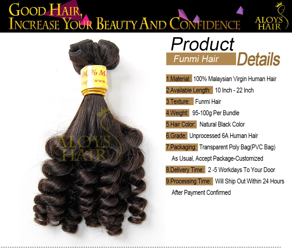 Aunty Funmi Hair Extensions Bouncy Romance Egg Spring Curls Grade 7A Unprocessed Virgin Malaysian Loose Curly Human Hair Weave 3/