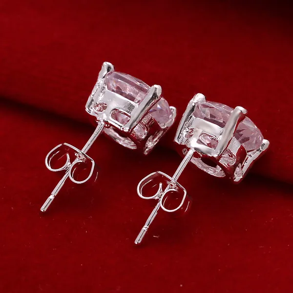 Nouvelles boucles d'oreilles en argent sterling plaqué diamant rond DFMSE096, boucles d'oreilles pendantes en argent 925 pour femmes es beaucoup