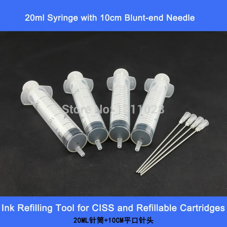 Siringa Da 4 Set Da 10 Ml Con Ago Lungo 10 Cm Inchiostro Per - Foto 11