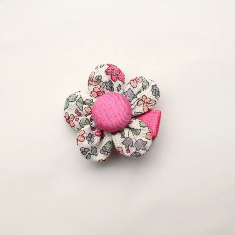 New Five Leaves Floral Hair Accessories BabyChildren Flower Barrettes Princess Shapes Hair-Clips Pink Flower Hairpins