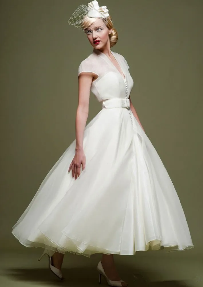 2015 Spring Vintage Wedding Dress Little Short Beach Cheap Covered ...