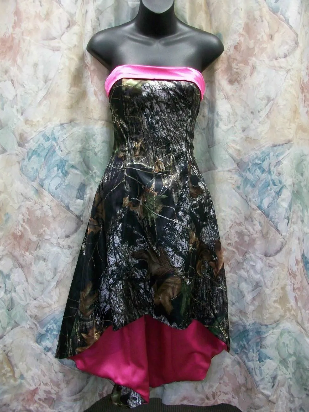 Fuchsia Strapless Satin Prom Dress with Lace-Up Back and Hi-Lo Hemline from  Dhgate Prom Dresses - price 86.89