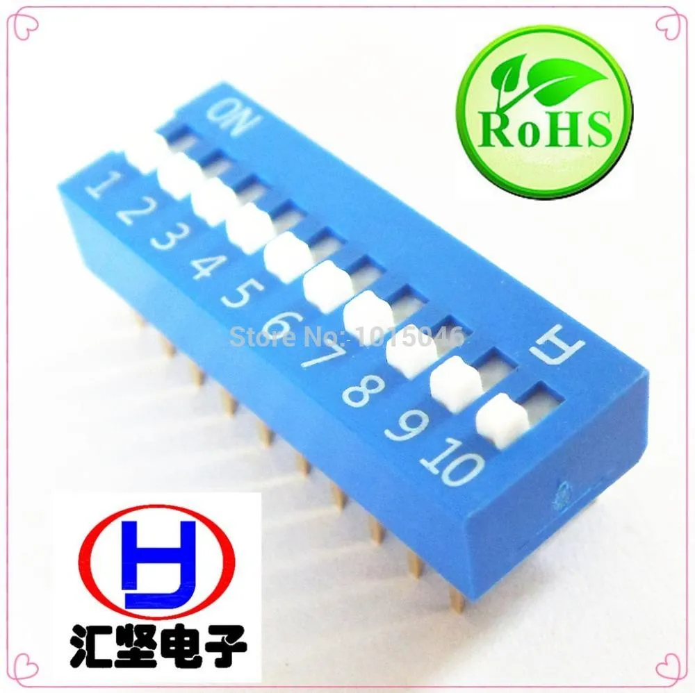 Whole Sale 100X Brand New High Quality Ten Position DIP Switch DS-10