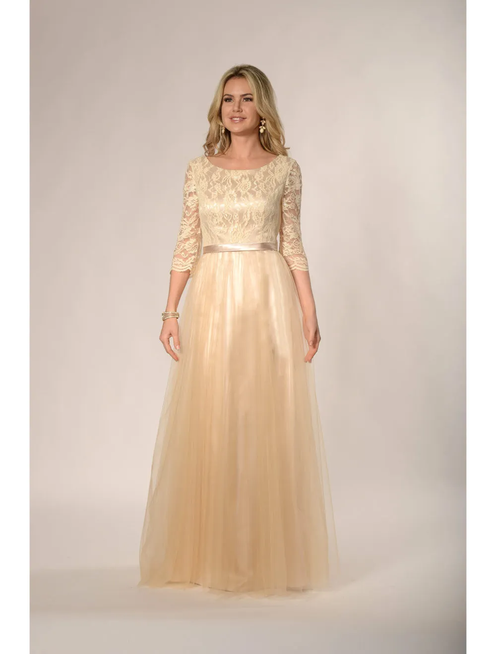 yellow long sleeve bridesmaid dresses A-Line/Princess Jewel Neck Long Sleeves Asymmetrical Mother of the Bride Dresses With Sequin & Feather & Pearls Gold