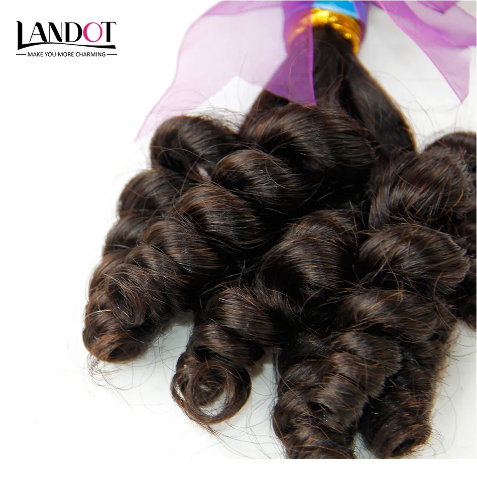 グレード8A未処理のペルーのAunty Funmi Curly Virgin人間の髪の毛織りバンドルロマンスのバーブ弾性卵カール自然色は漂白/染料