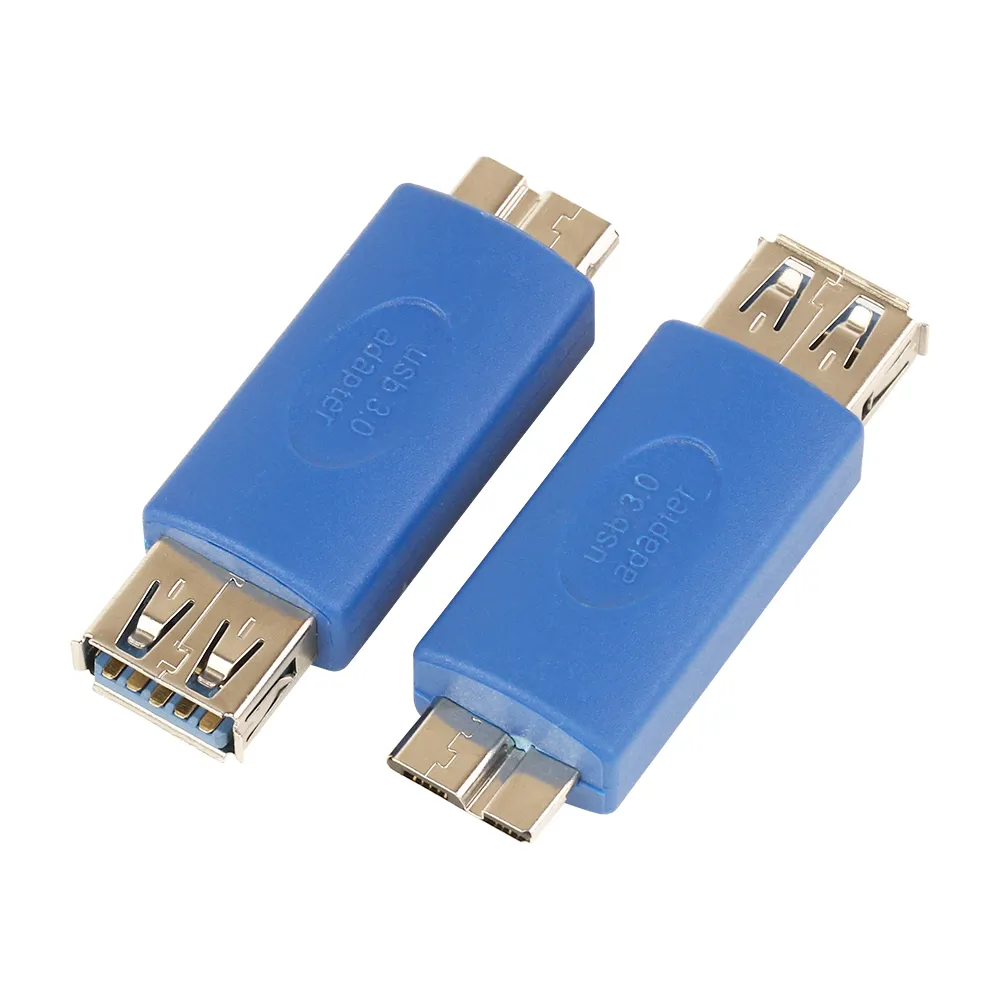 Ny standard USB 3.0 Typ A Man till Micro B Male Jack Kvinna till Micro B Man OTG Connector Converting Adapter Blue