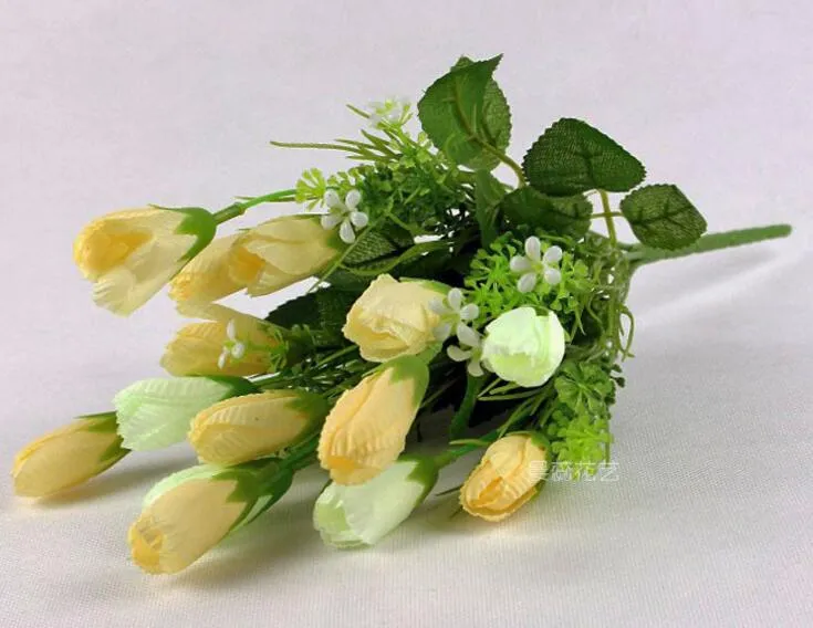 6 Bouquets Artificial Handmade Flor De Magnólia 15 Cabeças Para O Casamento Casa Bouquet De Noiva Decoração