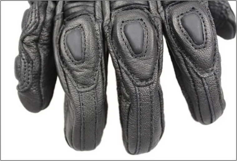 DUHAN Motorrad-Lederhandschuhe, männliche Vollfinger-Handschuhe, Offroad-Rennhandschuhe, Kohlefaser-Motorradhandschuhe, Fallschutz, M, L, X303D