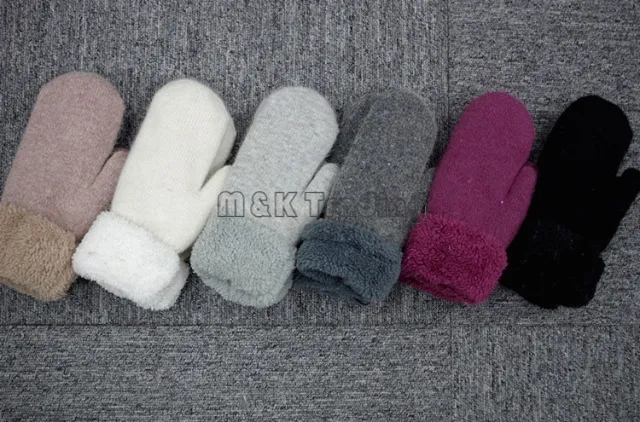 Winter Soft Wol Handschoenen Vrouwen Simple Design Mittens Pure Color Grace Pols Fluwelen 6 Kleuren 10 Stks Gratis Schip