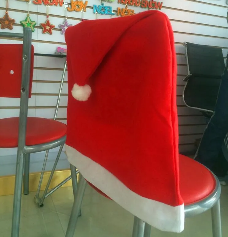 coprisedia natalizio Babbo Natale Cappello rosso Regalo di Natale Coprischienale sedia decorazioni la cena di Natale Nuovo favore feste Vendita calda CT02