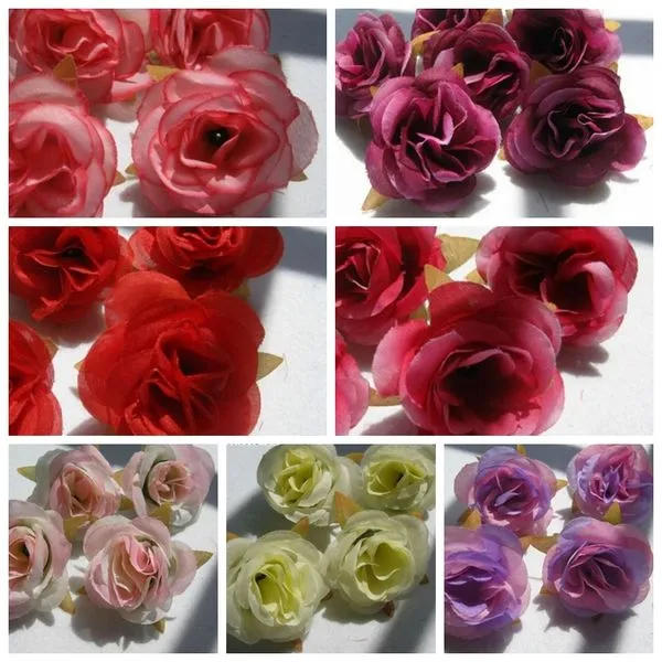 Heiß ! 100 Stück künstliche Blumen, 7 Farben, Rosen, Blütenkopf, Hochzeit, Dekoration, Blumen, 6 cm