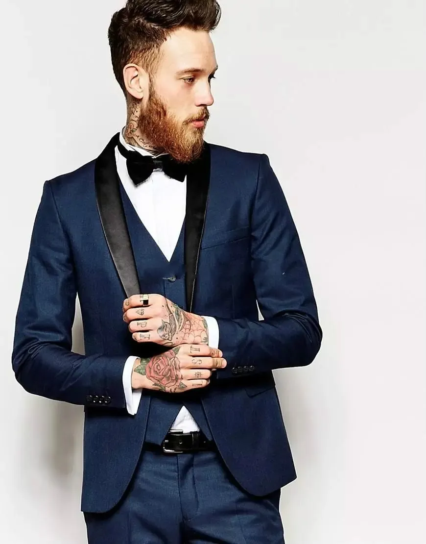 Trajes De Boda De Tuxedo Para Hombres Marina Para Hombres Traje De