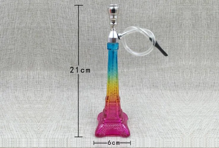 Groothandel gratis verzending ----- 2016 Nieuwe Eiffeltoren Art Glass Filter Hookah / Glas Bong, Hoge 21cm, Kleur Willekeurige levering