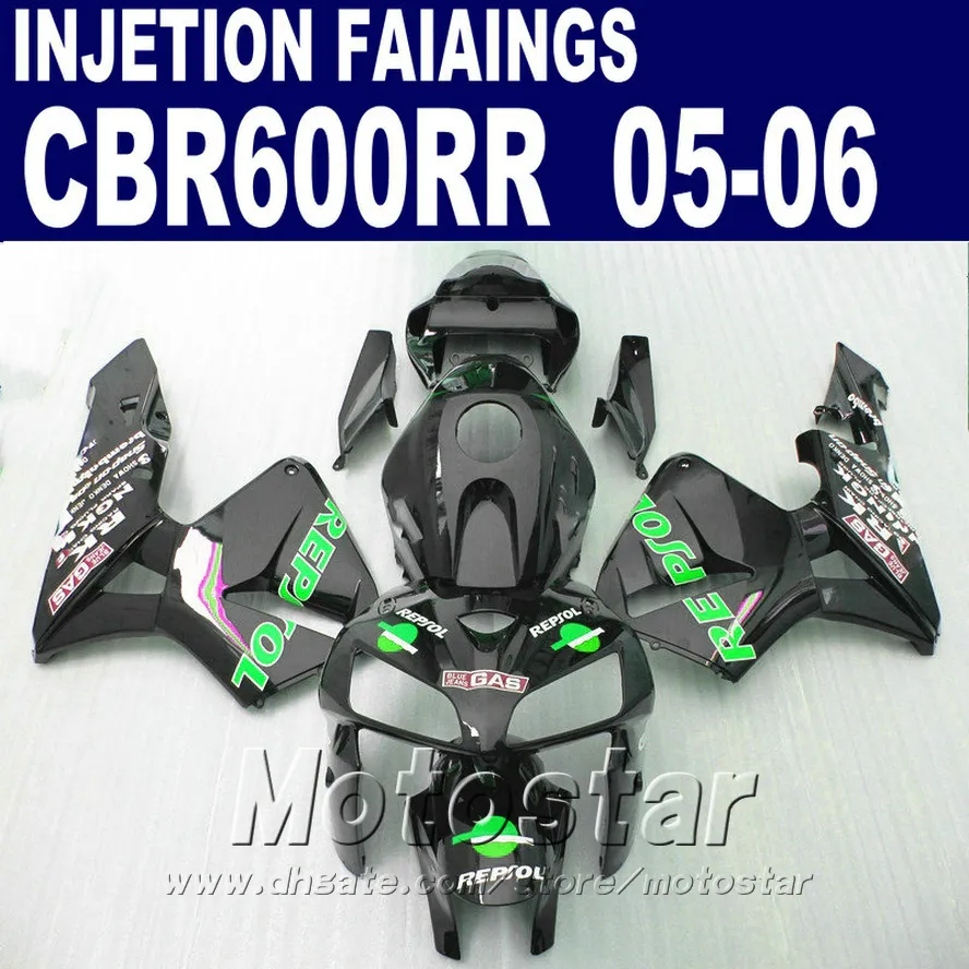 Customize black sets! Injection Molding for HONDA CBR 600 RR fairing 2005 2006 cbr600rr 05 06 cbr 600rr custom fairing CISW