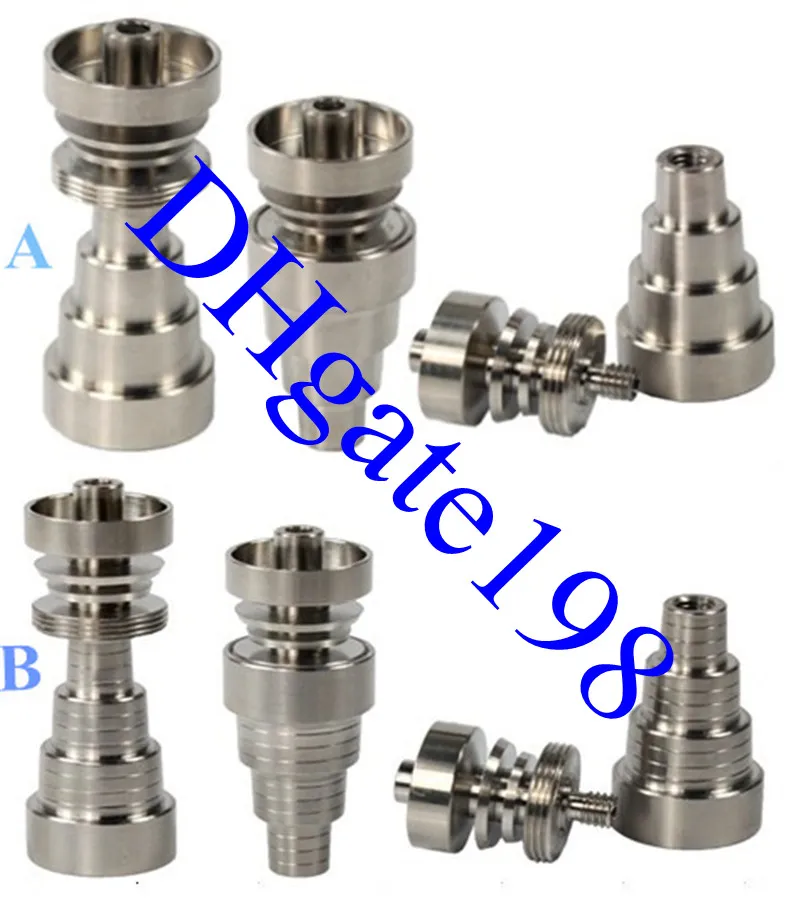 العالمي التيتانيوم مسمار 10mm14mm19mm GR2 domeless التيتانيوم مسمار المفاصل 6 في 1 التيتانيوم بدون حياء ، أنابيب المياه أنابيب التدخين بونغس