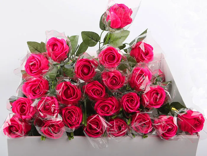 2017 fiore di simulazione singolo rose mai appassite creativo pratico regalo di San Valentino fiore di sapone rosa