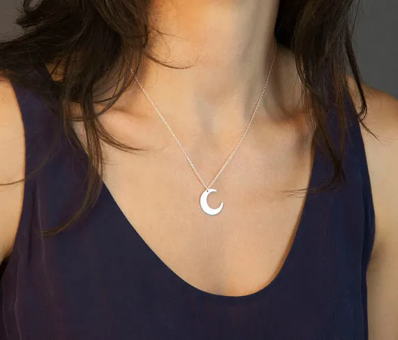 10 pièces or argent Simple croissant de lune collier mignon galaxie demi-lune colliers bijoux pour dames fille