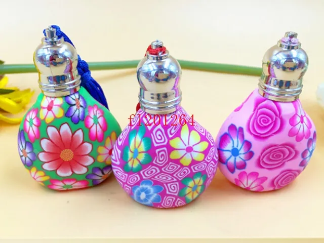 Flower sytle 5ml 8ml 10ML Roll on Ball Refillable Ceramic essence oil empty polymer clay Perfume bottle