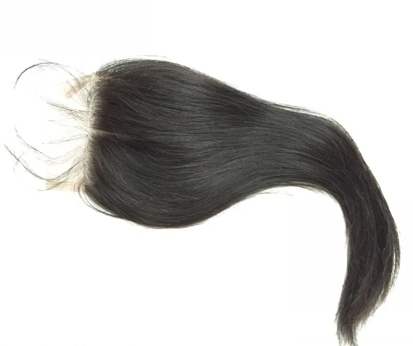 Virgin Brasilian Hair Silk Base Closure 4x4 Silk Top Lace Closure With Baby Hair Bleached Knots Free Middle 3 Way Part