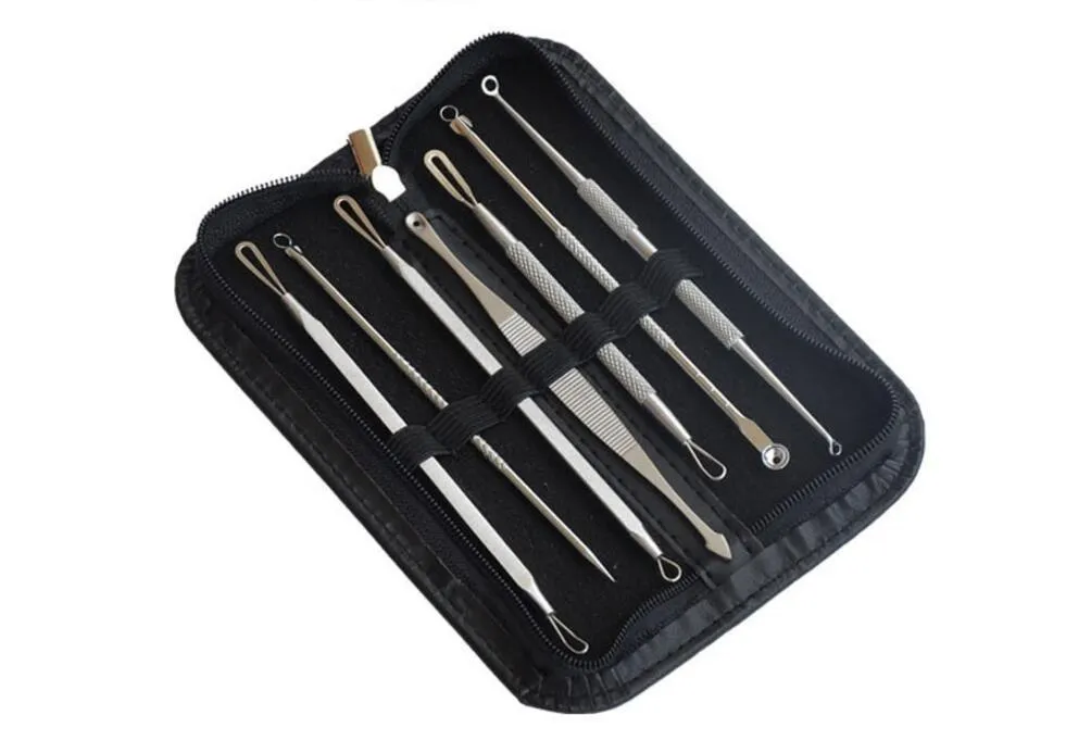 Blackhead Remover Tool Kit Facial Pimple Removal Tools Blemish Extractor Acne Needle Clip Tweezer Set Face Skin Care Tools